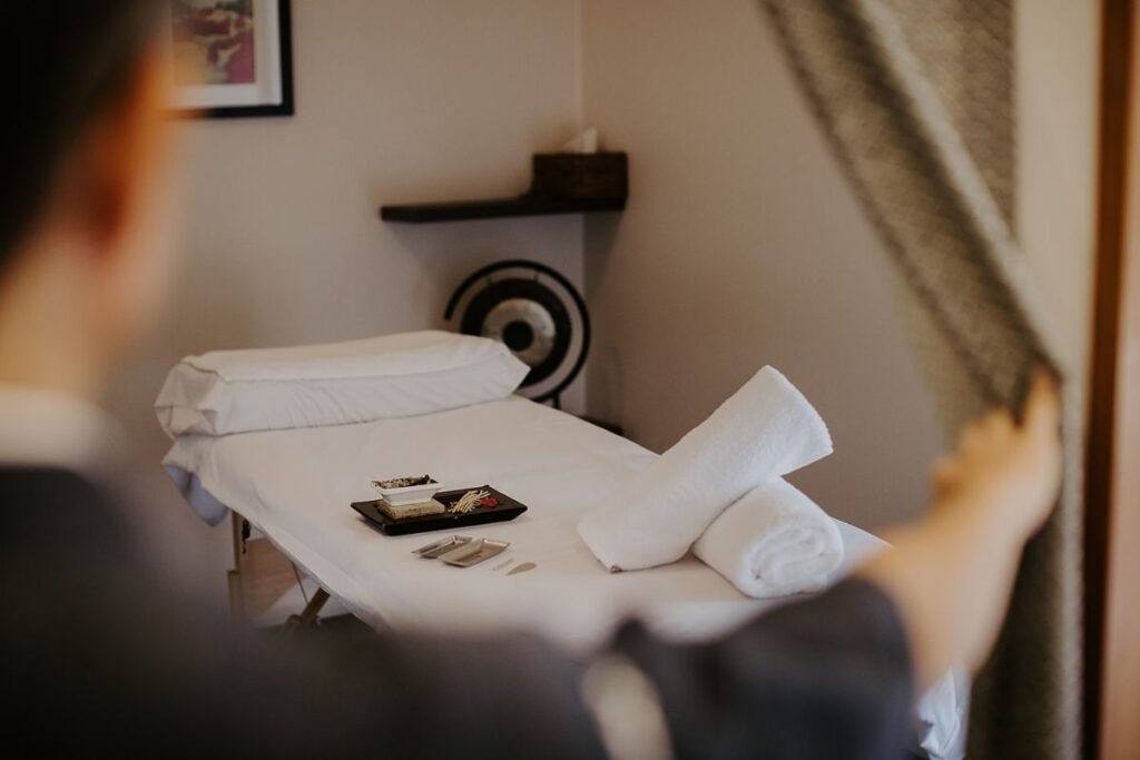 ‘Acupuncture treatment room at AcuWellness on the Sunshine Coast’